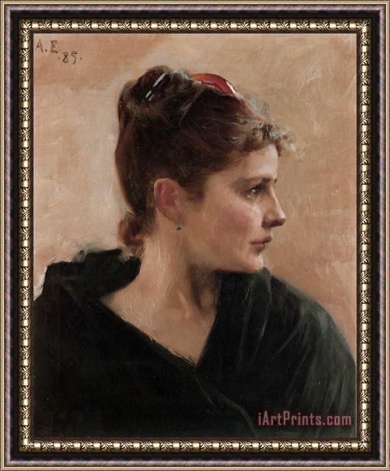 Albert Edelfelt Portrait of a Young Lady Framed Print