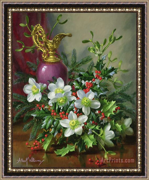 Albert Williams Christmas Roses Framed Painting