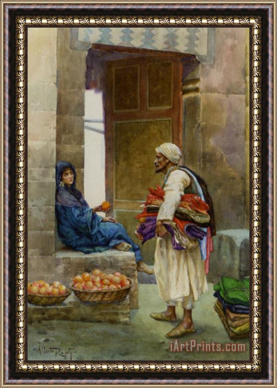 Alberto Rosati The Orange Seller Framed Painting