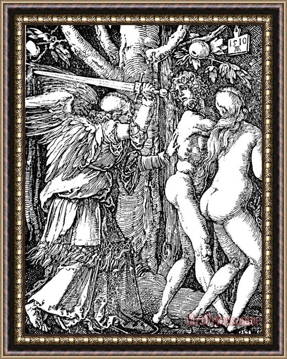 Albrecht Durer Adam And Eve Etching By Albrecht Durer Framed Painting