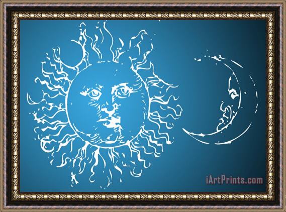Albrecht Durer Blue Moon And Sun Framed Print