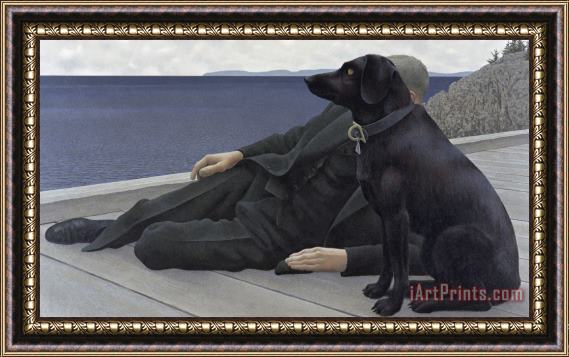 Alex Colville Dog And Priest Framed Painting