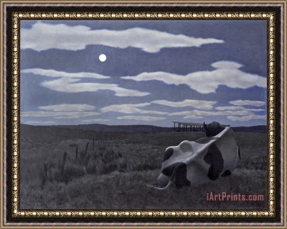 Alex Colville Moon And Cow Framed Painting