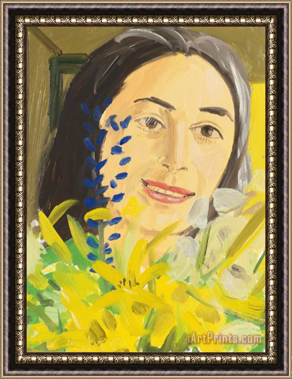 Alex Katz Ada with Wildflowers I Framed Painting