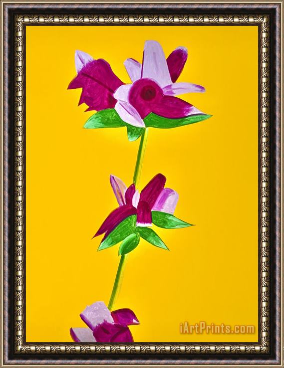 Alex Katz Azaleas on Yellow, From The Flowers Portfolio, 2021 Framed Painting