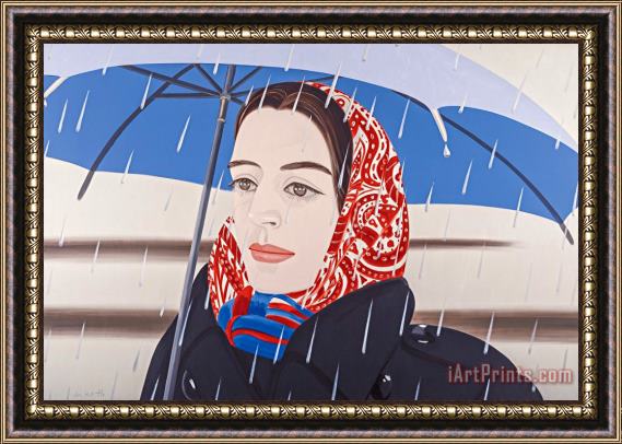 Alex Katz Blue Umbrella 2, 2020 Framed Painting