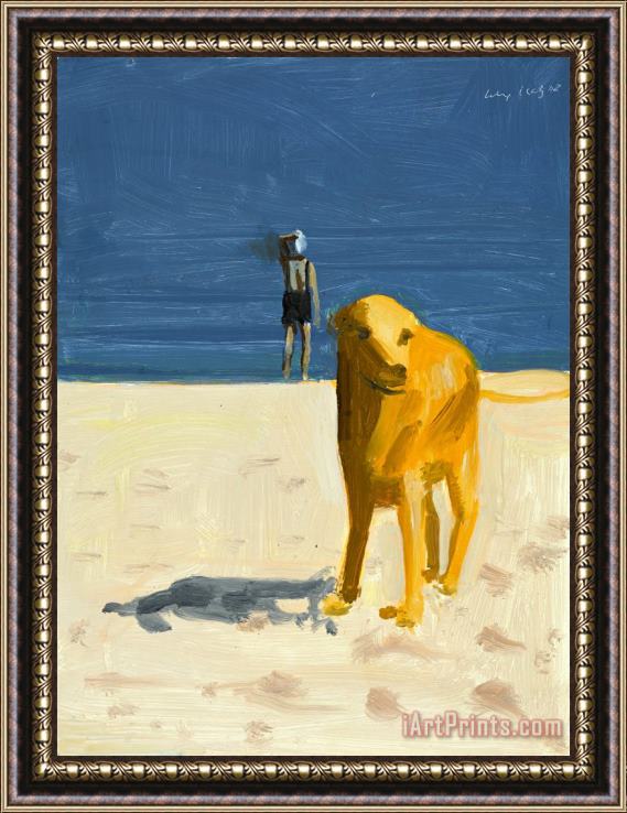 Alex Katz Dog on The Beach, 2002 Framed Painting