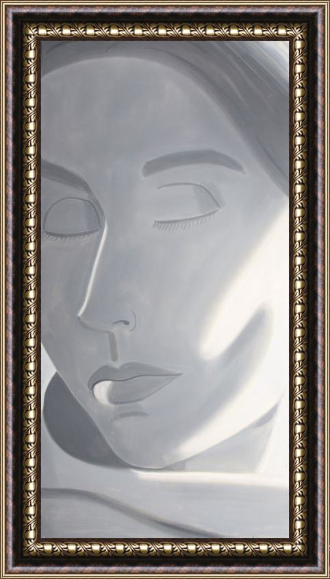 Alex Katz Eyes Closed (grisaille) Framed Painting