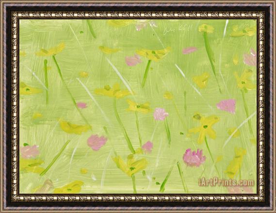 Alex Katz Field Flowers on Light Green Framed Print