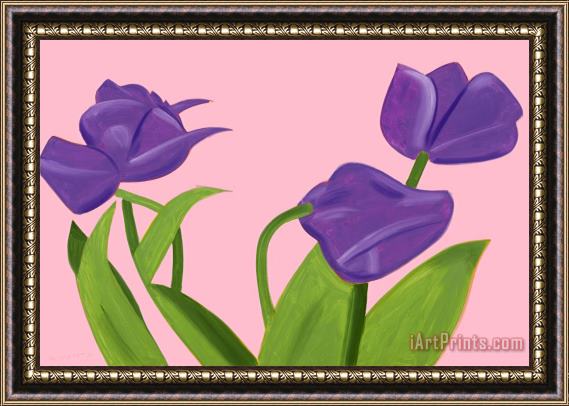 Alex Katz Purple Tulips 1, 2021 Framed Print