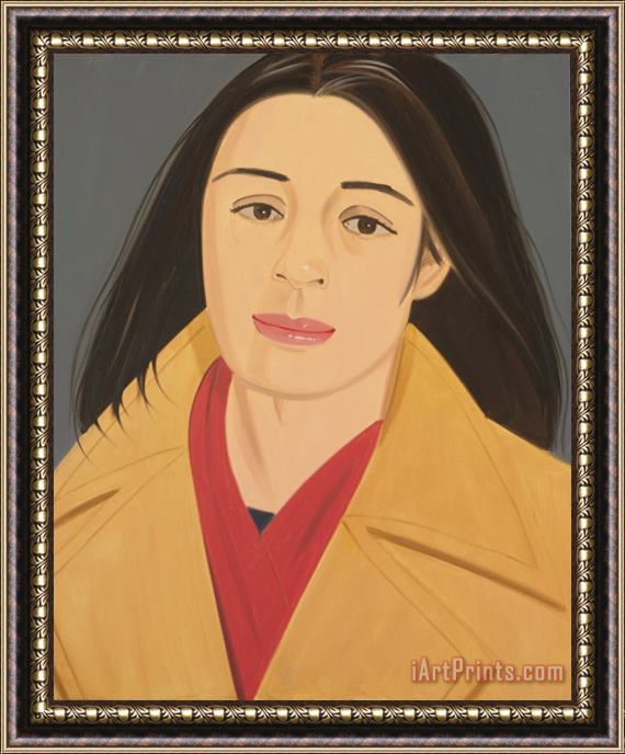 Alex Katz The Red Scarf (ada in Polo Coat) Framed Painting