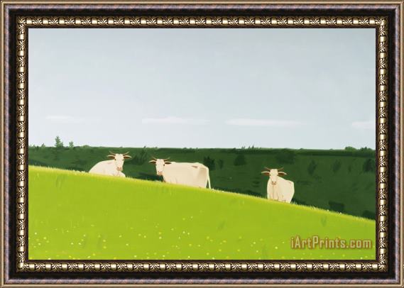 Alex Katz Three Cows Framed Painting