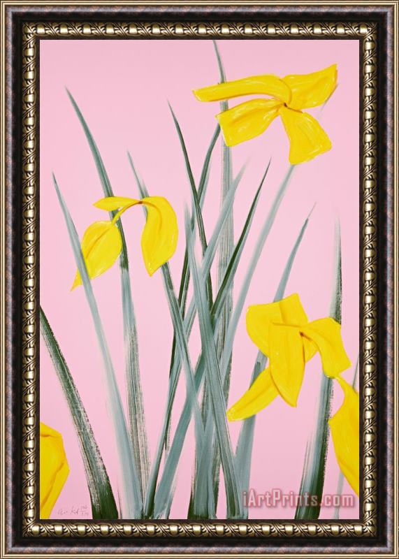 Alex Katz Yellow Flags 3, 2020 Framed Painting