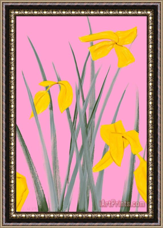 Alex Katz Yellow Flags 3, 2020 Framed Print