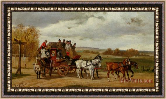 Alfred F. De Prades Summer Royal Mail Coach Framed Painting