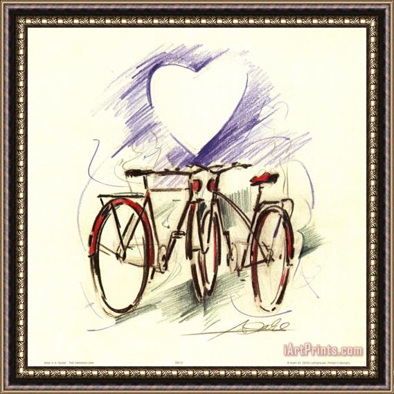 alfred gockel Bicycle Romance Framed Painting