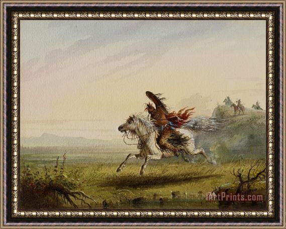 Alfred Jacob Miller Beating a Retreat Framed Painting