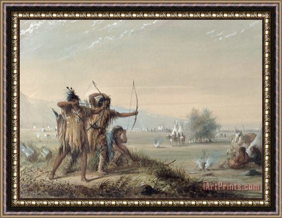 Alfred Jacob Miller Snake Indians Testing Bows Framed Painting