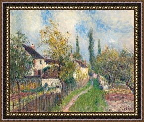 Study for Les Foins Framed Prints - A Path at Les Sablons by Alfred Sisley