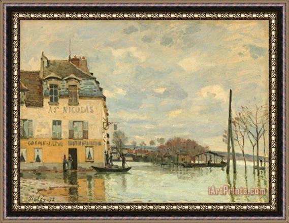 Alfred Sisley Flood at Port Marly Framed Painting