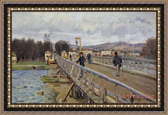 Alfred Sisley Footbridge At Argenteuil Framed Painting