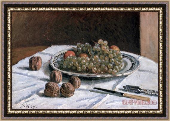 Alfred Sisley Grapes And Walnuts Framed Print