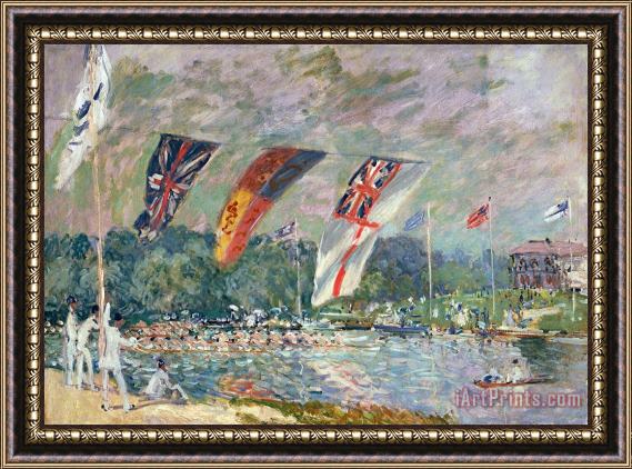 Alfred Sisley Regatta at Molesey Framed Painting