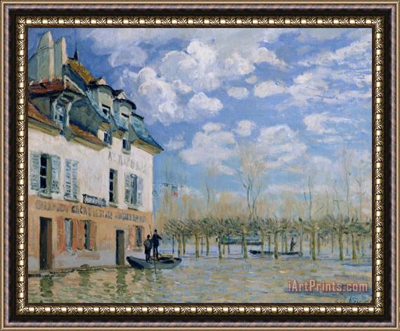 Alfred Sisley The Boat in The Flood, Port Marly Framed Painting