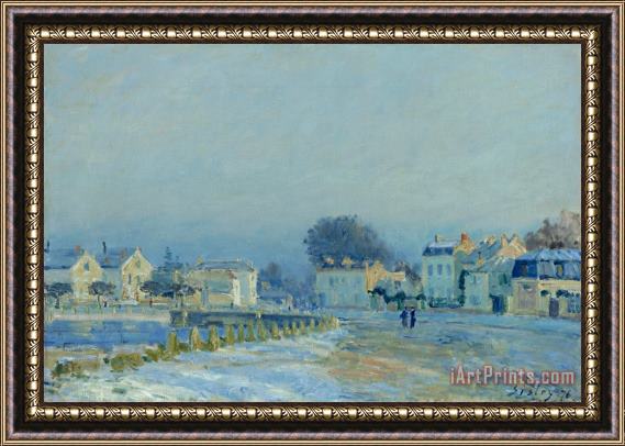 Alfred Sisley The Watering Pond at Marly with Hoarfrost (l'abreuvoir a Marly Gelee Blanche) Framed Painting