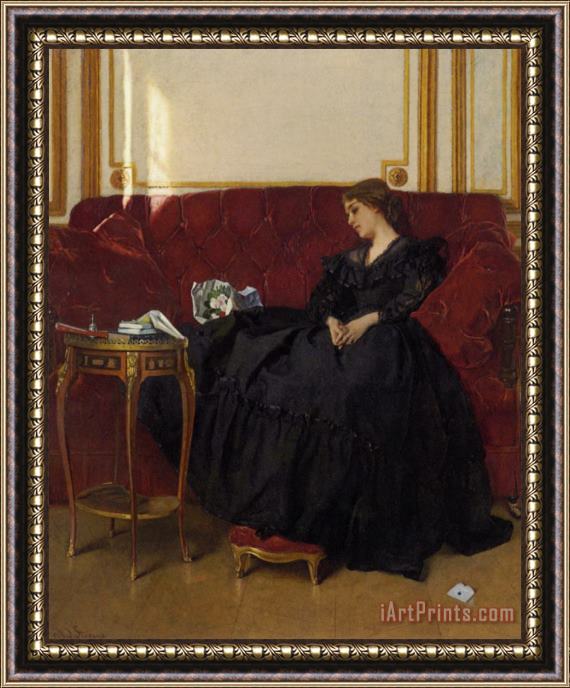 Alfred Stevens La Veuve Framed Painting
