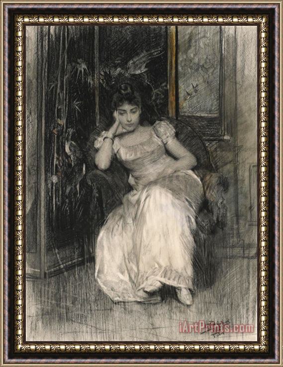 Alfred Stevens Mademoiselle De Clermont Tonnerre Framed Painting