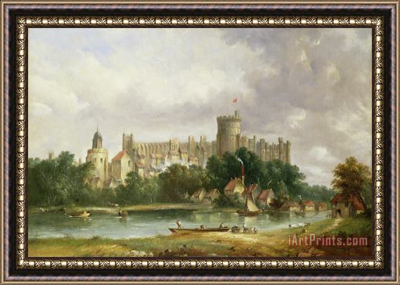 Alfred Vickers Windsor Castle - from the Thames Framed Painting