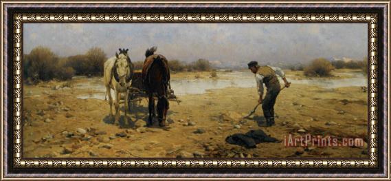 Alfred von Wierusz Kowalski The Sand Digger Framed Print