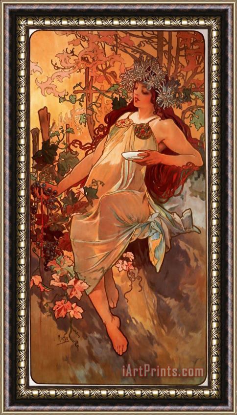 Alphonse Maria Mucha Autumn Framed Print