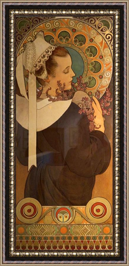 Alphonse Maria Mucha Femme Framed Painting
