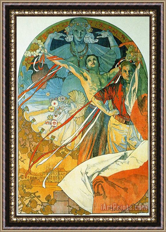 Alphonse Marie Mucha 8th Sokol Festival 1912 Framed Painting