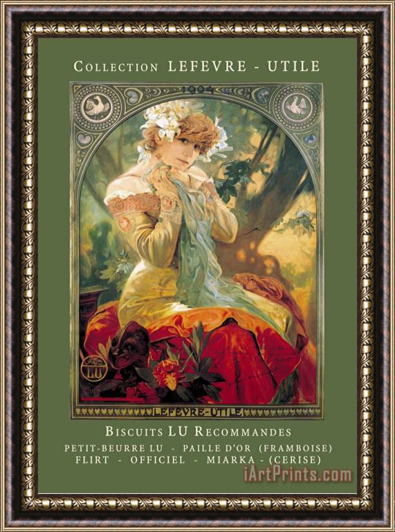 Alphonse Marie Mucha Biscuits Lu Recommandes Framed Print