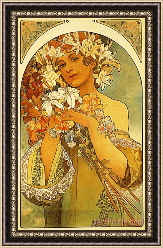 Alphonse Marie Mucha Flower 1897 Framed Print