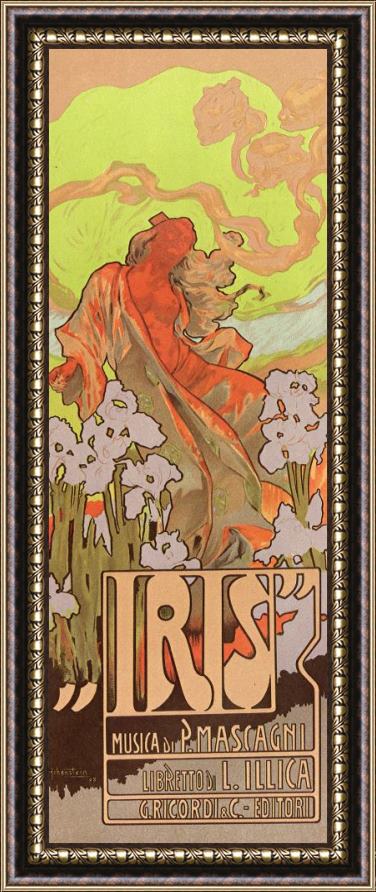 Alphonse Marie Mucha Iris Framed Painting