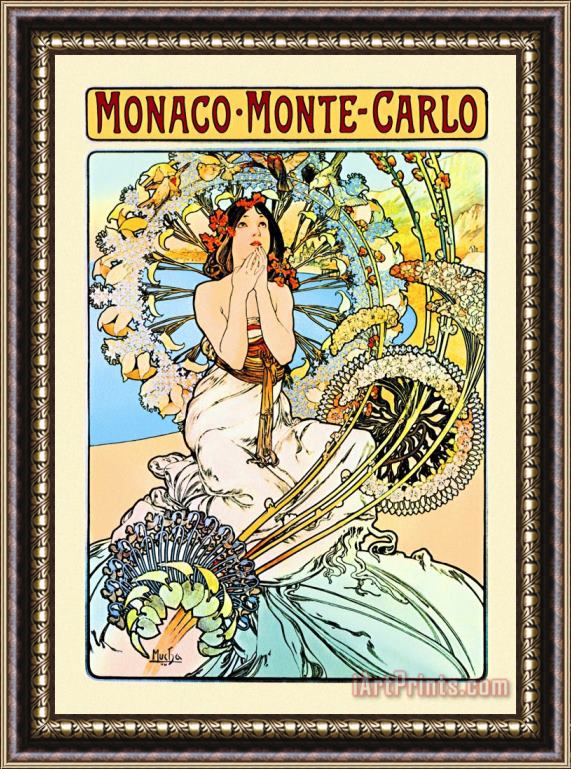 Alphonse Marie Mucha Monaco Monte Carlo Framed Print