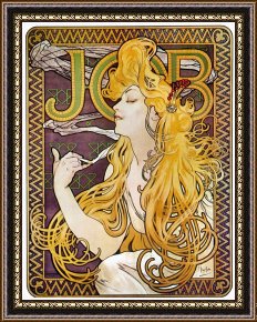 alphonse mucha cigarette Poster for 'Job' paper by Mucha, 1896 promising visually stunning designs EASY TO DISPLAY 'Job 1897 Cigarette' Alphonse Mucha