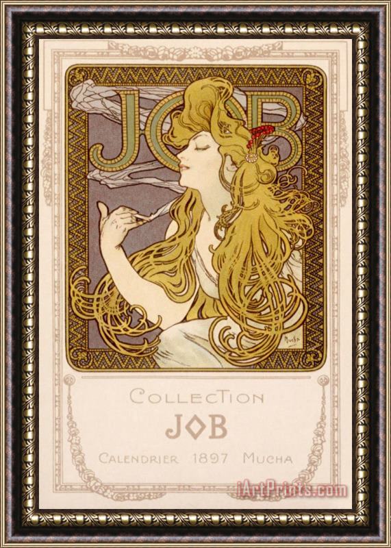Alphonse Marie Mucha Mucha Nouveau Job Calendar Poster Framed Print
