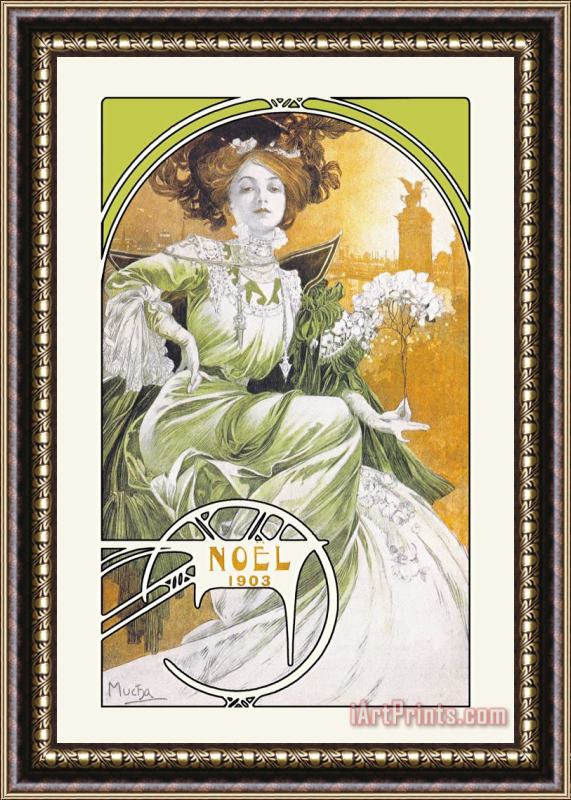 Alphonse Marie Mucha Noel 1903 Framed Painting