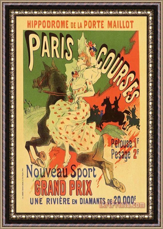 Alphonse Marie Mucha Paris Grand Prix Racing The New Sport Framed Painting