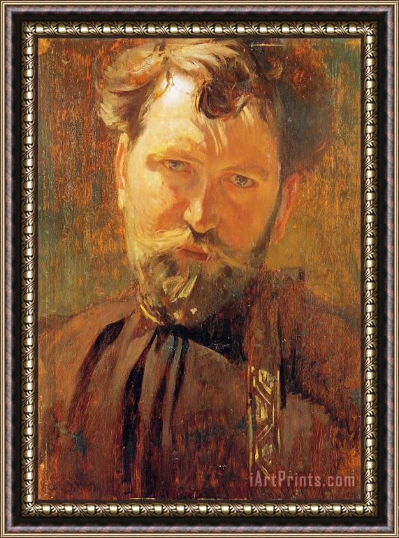 Alphonse Marie Mucha Self Portrait 1899 Framed Painting