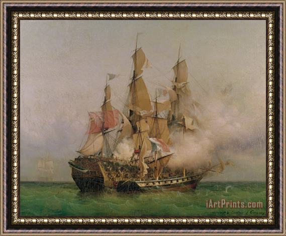 Ambroise Louis Garneray The Taking of the Kent Framed Print