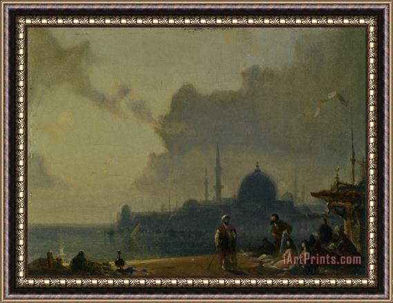 Amedee Rosier Constantinople Au Clair De Lune Framed Painting