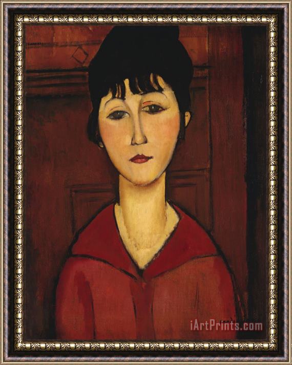 Amedeo Modigliani Head of a Young Girl Framed Painting