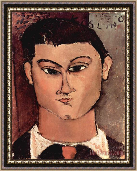 Amedeo Modigliani Portrait of Moise Kiesling, 1915 Framed Print