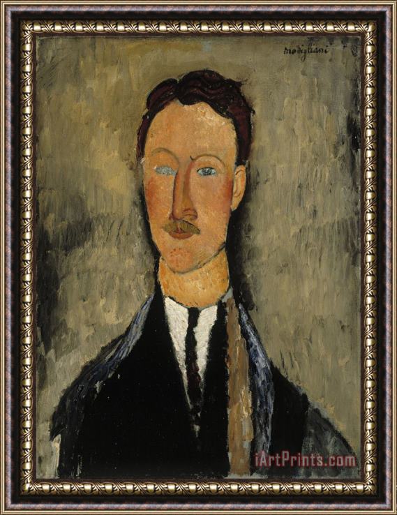 Amedeo Modigliani Portrait of The Artist Leopold Survage Framed Painting